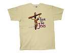 Christian T Shirt Thank You Jesus Cross Lighttan Xl  