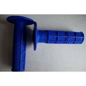   MOTOCROSS DIRTBIKE GRIPS HALF WAFFLE ROYAL BLUE *4632 