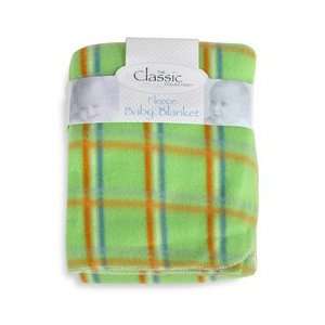  Fleece Blanket Green with Orange and Blue Stripes Baby