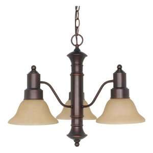  Nuvo 60/1254 Gotham 3 Light Chandeliers in Mahogany Bronze 