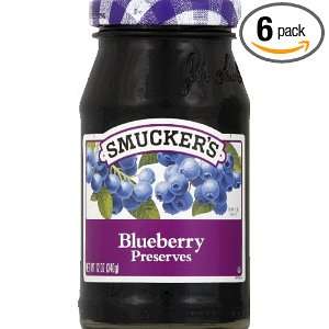 Smuckers Blueberry Preserves, 12 Ounce (Pack of 6)  