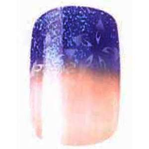 2x Sets of Cala Professional Fashion Nails in White with Blue Glitter 