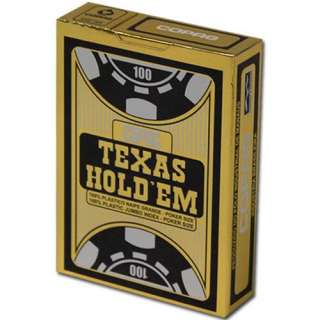   Plastic Playing Card Poker Jumbo Texas Holdem Black w/ Free Gift