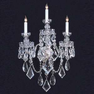 Bohemian Crystal Candle Wall Sconce in Majestic Wood Polished Crystal 