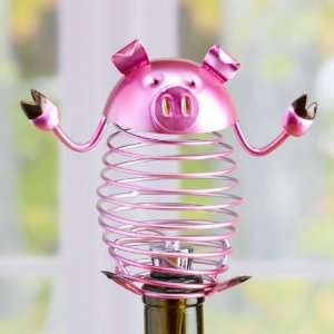   Bright Pig Figurine Wine Bottle Stopper:  Kitchen & Dining