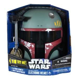  Year 2010 Star Wars Series BOBA FETT Electronic Helmet with Bounty 