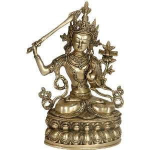  Manjushri   The Bodhisattva of Wisdom   Brass Sculpture 
