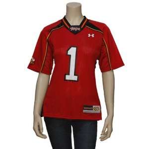   Terrapins #1 Ladies Red Replica Football Jersey: Sports & Outdoors