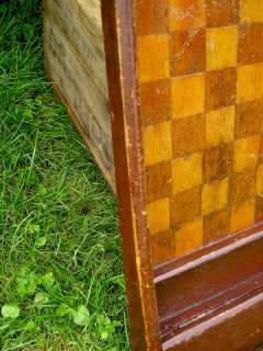   Checkerboard PRIMITIVE Original Folk Art WOODEN Game Board NO RESERVE