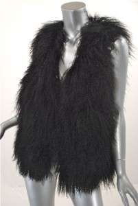 VINCE Black Longhair LAMB Vest Soft/Cosy/Beautiful/Warm Medium  