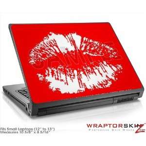  Small Laptop Skin Big Kiss Lips White on Red: Electronics