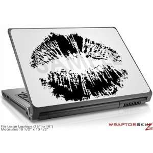    Large Laptop Skin Big Kiss Lips Black on White: Electronics