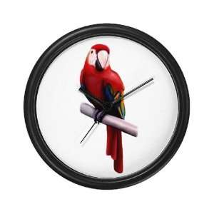  Red Parrot Wall Clock