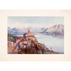 1908 Print Madonna Sasso Locarno Lake Maggiore Italy Landscape Ella Du 