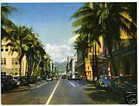 Massive 1947 Postcard Bishop Street Honolulu HI (1)  