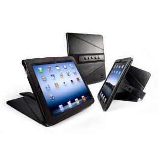   Genuine Leather Case Cover for New Apple iPad 3 ( HD / 2012 )   Black