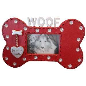  Born to Be Loved Bling Red Dog Bone Frame: Home & Kitchen
