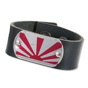  Rising Sun Leather and Metal Tag Bracelet Sports 