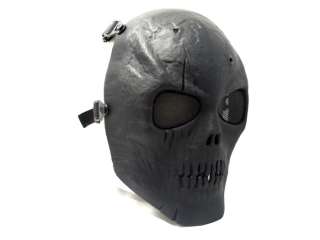   mask black features description death skull style full face cover