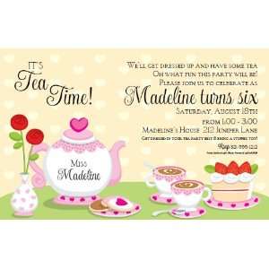  Tea Party Time Party Invitations: Toys & Games