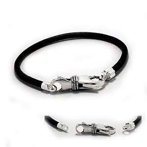   and Leather Bracelet with a Rope Braid Design Double Lock, 8 Jewelry
