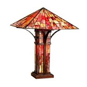   Tiffany   TBS18312+D72 : Tiffany style Mission Double Lite Table Lamp