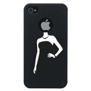  Gogo Design Slim Case for iPhone 4 / 4S   Fine Lady (Black 