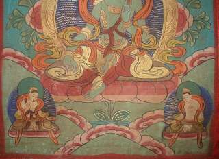 MYSTICAL TIBETAN BLESSED THANGKA PAINTING ~ Green TARA  
