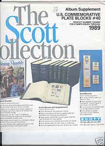 Scott commemorative plate block Supplement 1989  
