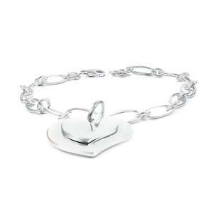  Tantalizing Tandem Hearts Silver Bracelet, Italian Product 