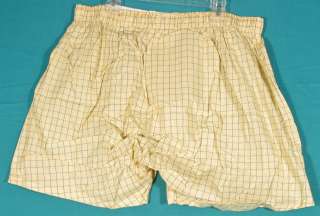   Polo Ralph Lauren Size 36 Yellow Blue Plaid Cotton Boxer Shorts  