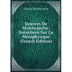   Sur La MÃ©taphysique (French Edition) Nicolas Malebranche Books