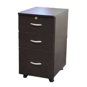   Home Office File Cabinet with Casters in Espresso Finish: Home