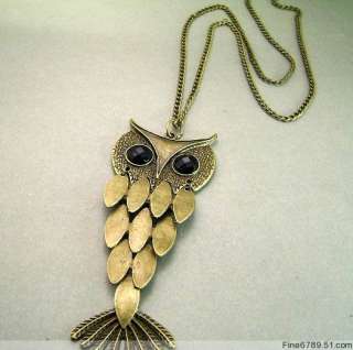 Wholesale 12strands Vogue Bronze Owl Metal Necklaces  