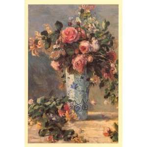  Blank Card W/Bookmark: Roses By Renoir: Arts, Crafts 