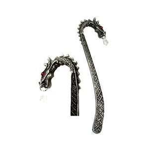  Jeweled Red Eyed Dragon Pewter Bookmark: Home & Kitchen