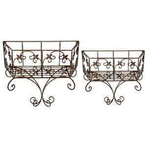  Wought Iron Wall Baskets / Wall Shelf Set Of 2 Patio 