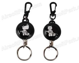 Bear & Hippo Keychain with Tactical Silver Sling Black  