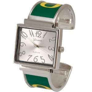   Ladies Silver Green Fun Numerals Bracelet Watch: Sports & Outdoors