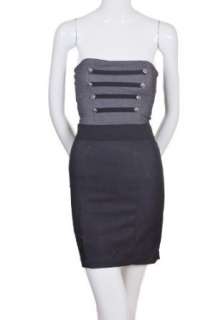   Have Nautical Tailored Fitted Banded Waist Pencil Dress Gray: Clothing