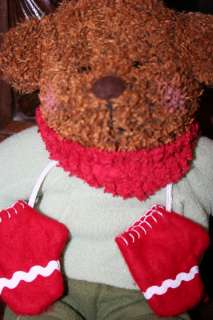 BROWN BEAR WITH Mittens, sweater, scarf, Stuffed animal, Hallmark NEW 