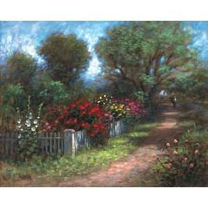  Joe McNaughton   Flowered Path, Size 40 x 32 Canvas 
