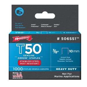   T50 Stainless Steel 3/8 Inch Staples, 1,000 Pack
