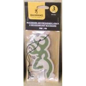  Browning Air Fresheners Pine   Buckmark   3pk Sports 