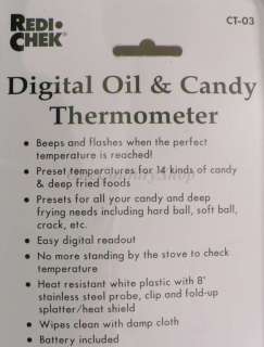 thermometer oil candy deep frying clip included brand new and factory 