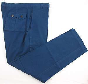 New BRADDOCK Italy Navy Blue Cotton Khaki Chino Pants 38 x 34 MSRP $ 