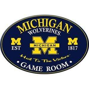  Michigan Wolverines Oval Game Room Wall Sign/Plaque 