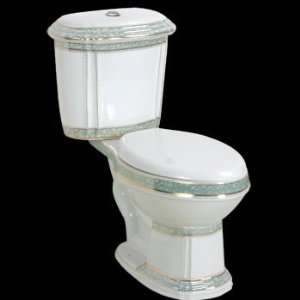 : Toilets White/Green Vitreous China, India Reserve Dual Flush Toilet 