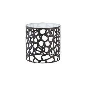  Ennis Black Oxidized Iron/Glass Side Table by Arteriors 