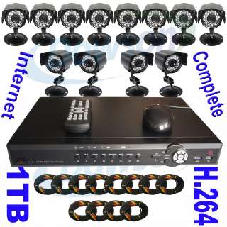 16 Ch CCTV Surveillance Security DVR 12 Cameras System  